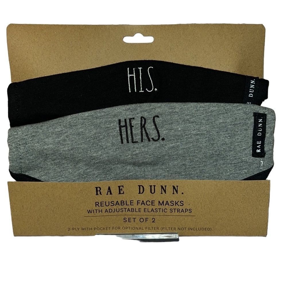 Rae Dunn Reusable Face Masks- Set of 2